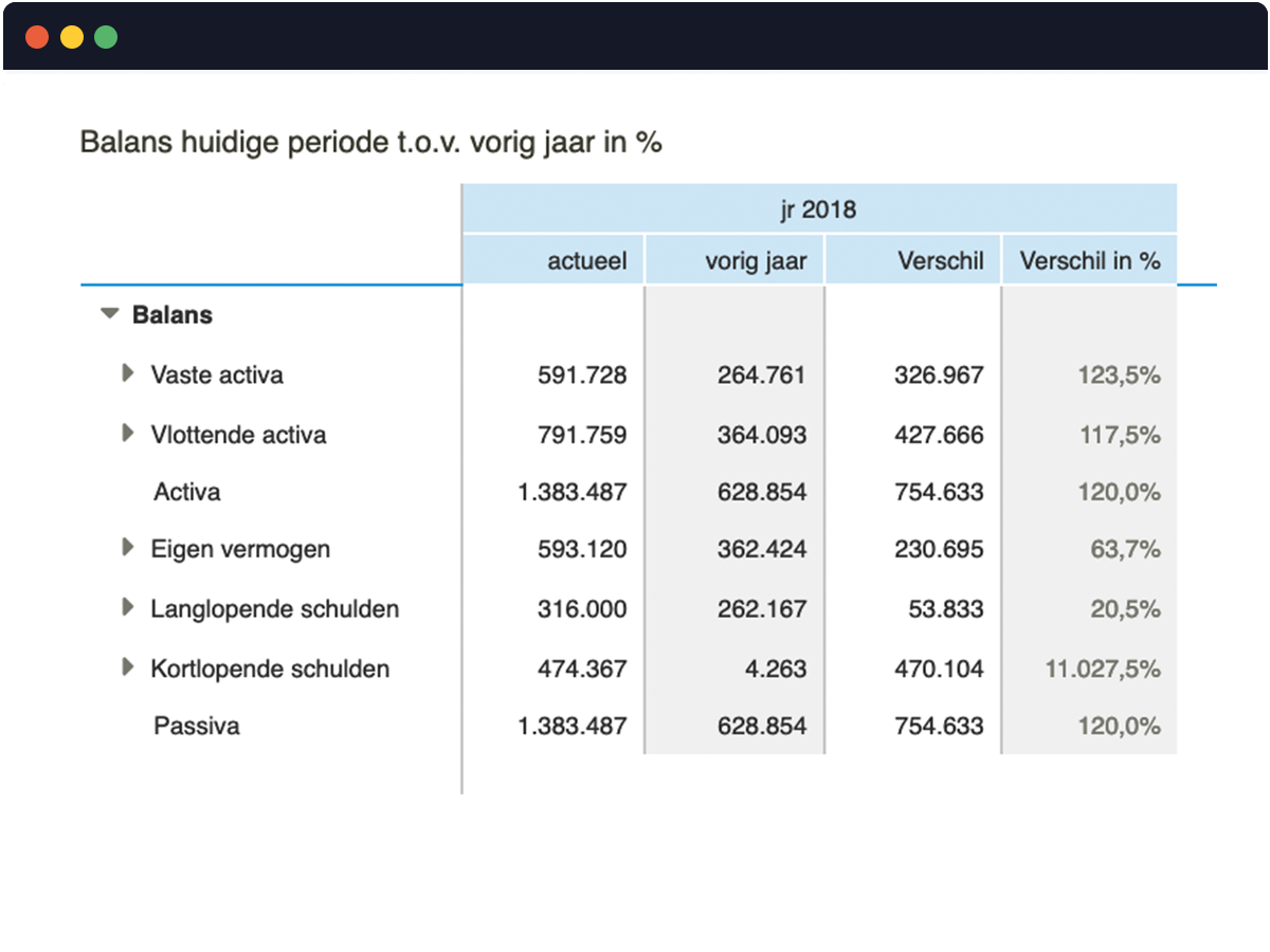 Ook financieel verslag in Visionplanner